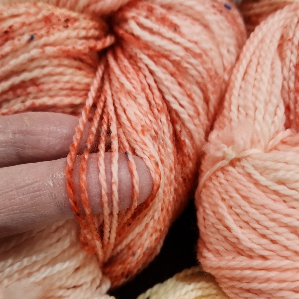 Hand-Dyed Pink and Cream Yarn - Picture 4 of 6